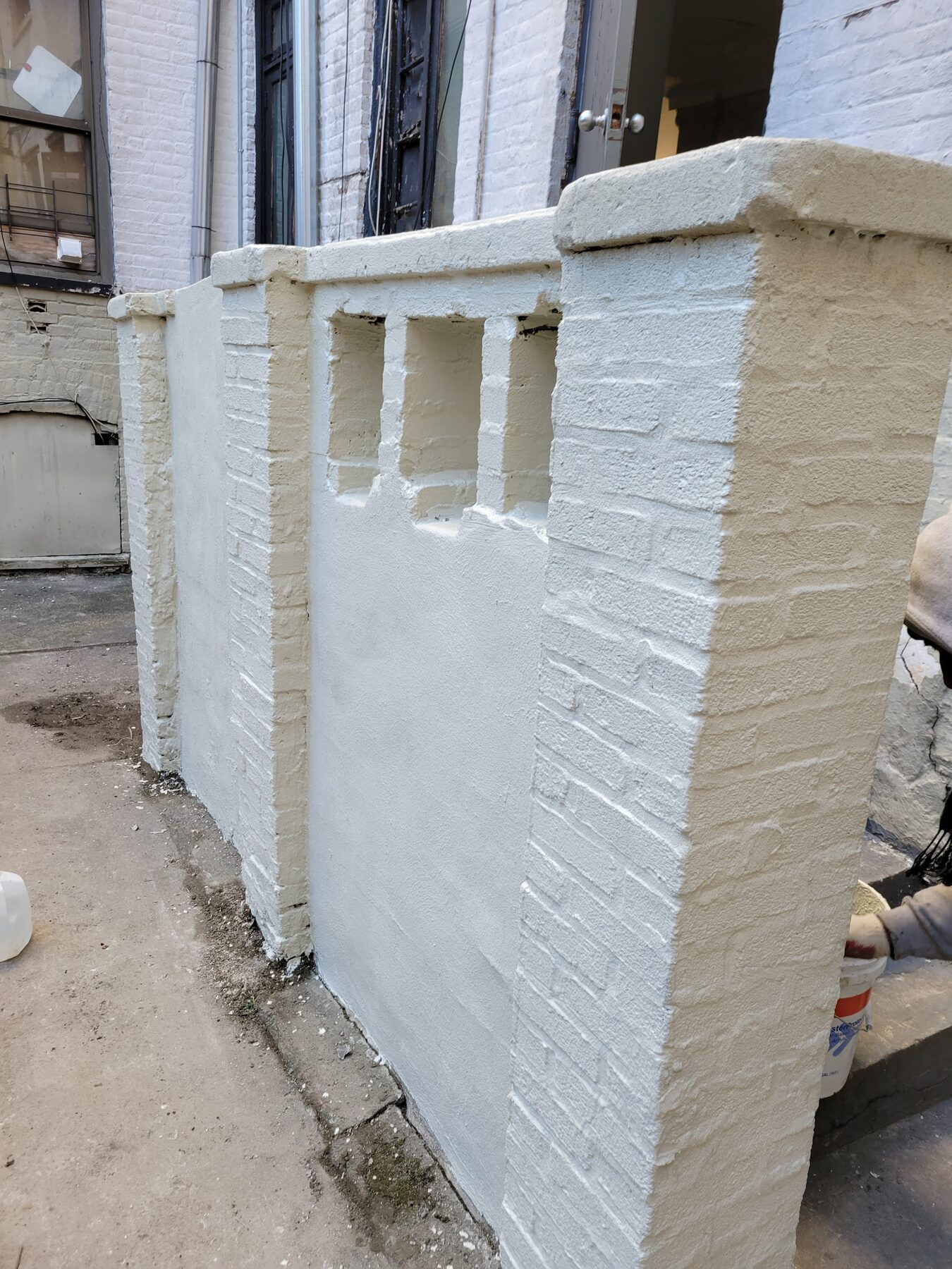 Completed parapet wall with new Thoroseal coating, Crown Heights, Brooklyn